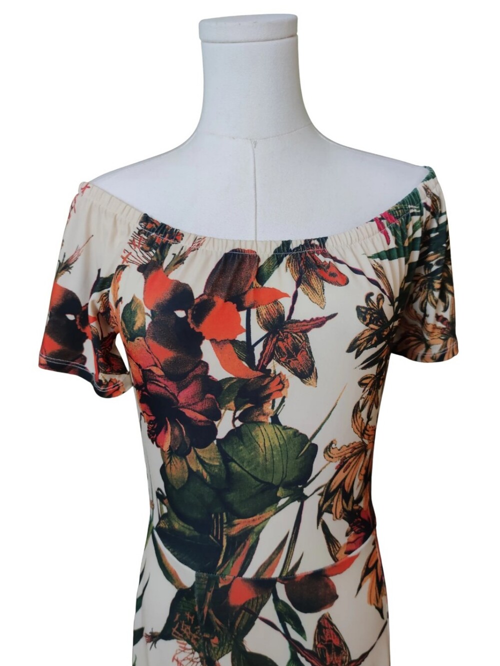 Lascana Off-Shoulder Tropical Print Maxi Dress - Picture 2 of 6